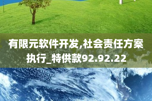 有限元软件开发,社会责任方案执行_特供款92.92.22