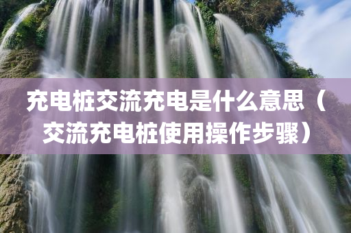 充电桩交流充电是什么意思（交流充电桩使用操作步骤）