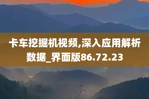 卡车挖掘机视频,深入应用解析数据_界面版86.72.23