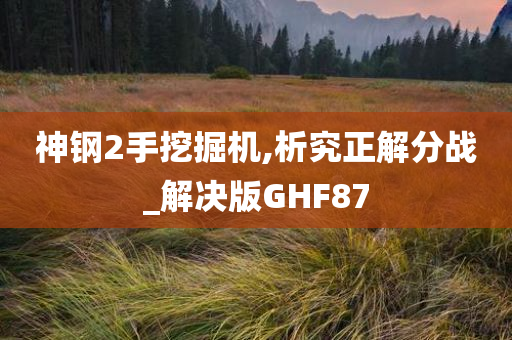 神钢2手挖掘机,析究正解分战_解决版GHF87