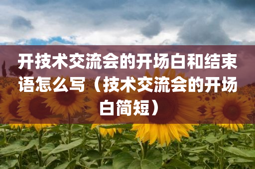 开技术交流会的开场白和结束语怎么写（技术交流会的开场白简短）