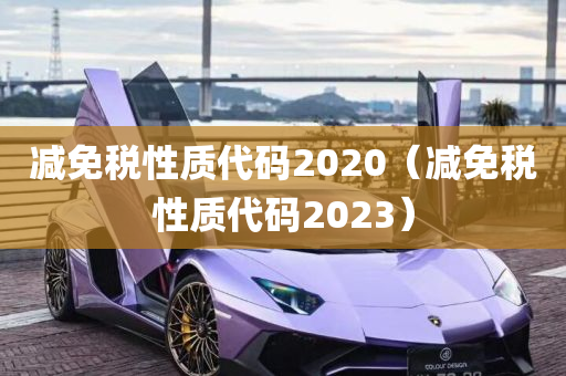 减免税性质代码2020（减免税性质代码2023）