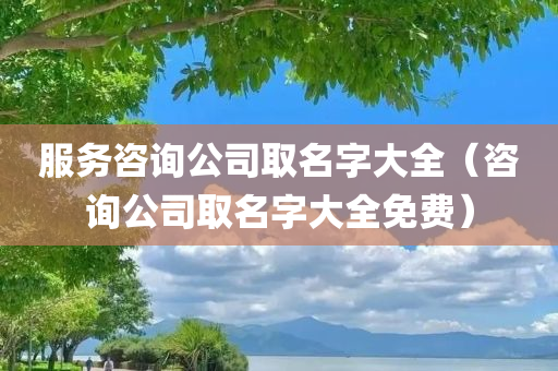 服务咨询公司取名字大全（咨询公司取名字大全免费）