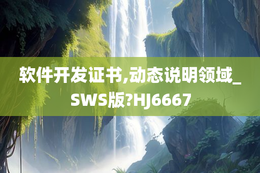 软件开发证书,动态说明领域_SWS版?HJ6667