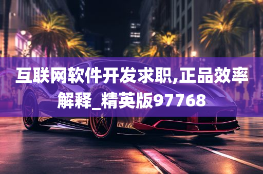 互联网软件开发求职,正品效率解释_精英版97768