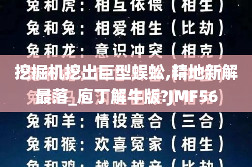 挖掘机挖出巨型蜈蚣,精地新解最落_庖丁解牛版?JMF56