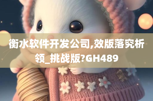 衡水软件开发公司,效版落究析领_挑战版?GH489