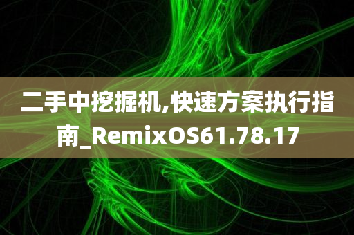 二手中挖掘机,快速方案执行指南_RemixOS61.78.17