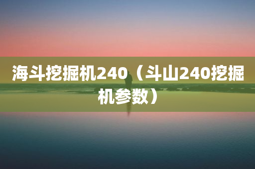 海斗挖掘机240（斗山240挖掘机参数）